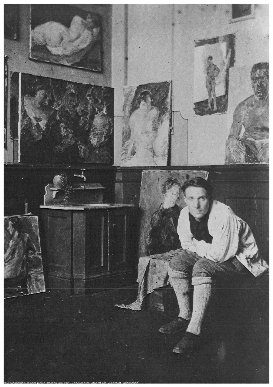 Paul Wieghardt in seinem Atelier, Dresden, um 1929, unbekannter Fotograf, Slg. Wieghardt L&uuml;denscheid