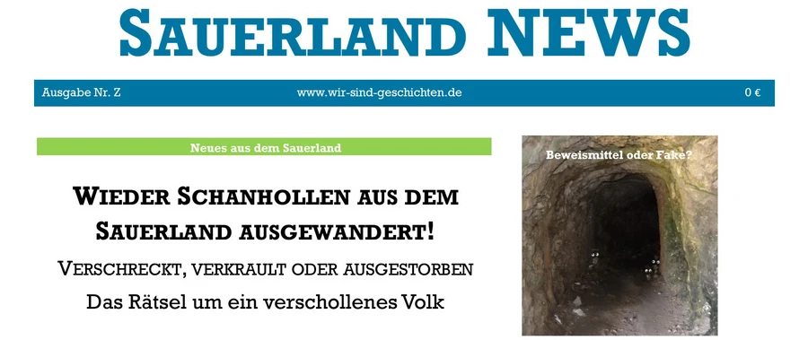 &Uuml;berschrift Schanhollen Sagen